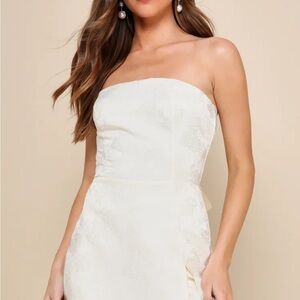 Lulu's Strapless Cream Dress